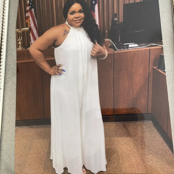 MSK HALTER WHITE JUMPSUIT MEDIUM - Picture 3 of 9